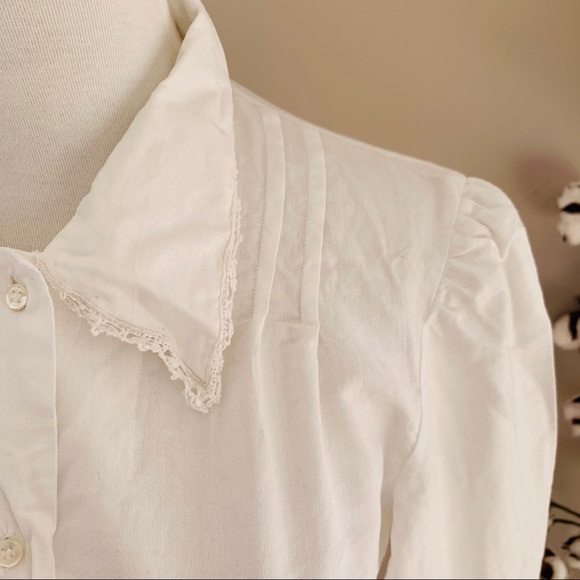 Edwardian Linen Dress with Crochet Lace trim - Picture 7 of 8